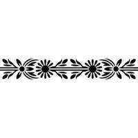 Floral Border Elegant Black Silhouette on Gradated Background vector