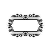 Elegant Floral Frame with Space for Text - Minimalist Black and White vector