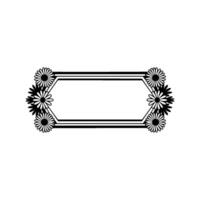 Floral Hexagon Frame in Monochrome vector