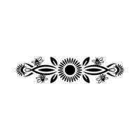 Ornate Floral Border with Bees - Illustration vector