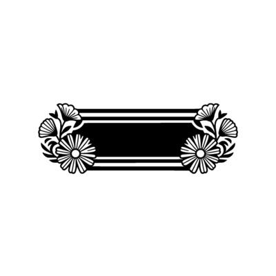 Elegant Black Floral Banner - Monochromatic for Text or