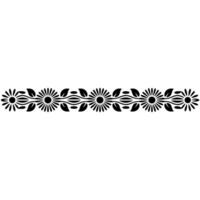 Floral Pattern Border - Minimalist Daisy and Leaf on White vector