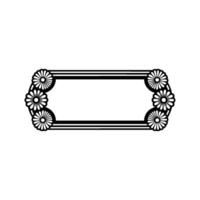 Floral Frame Silhouette Elegant Black White , For Text vector