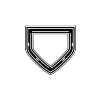 Minimalist Shield - Bold Black Lines on White Background vector