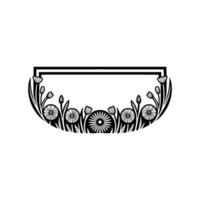 Elegant Floral Frame in Black White, Modern Botanical vector