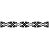 Minimalist Floral Border in Black and Gray on White, Decorative Element vector
