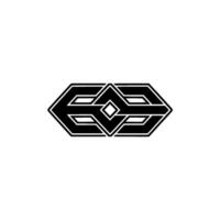 Modern Geometric Black Abstract Shape on White vector