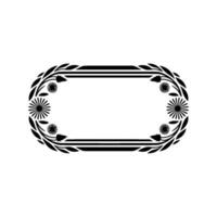 Elegant Floral Frame Minimalist Black White Decorative Border vector
