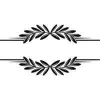 Elegant Laurel Wreath Frame with Lines Minimalist vector