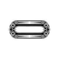 Minimalist Daisy Oval Frame Black and White Decorative vector