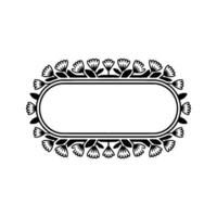 Floral Frame Border, Minimalist Black White , Elegant Invitation Element vector