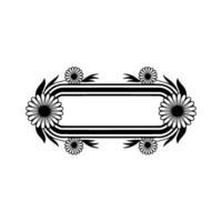 Elegant Floral Frame in Black and White, Daisies vector