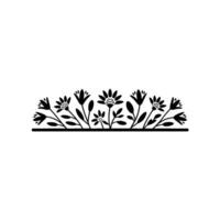 Floral Border Silhouette, Minimalist , Elegant, Illustration vector