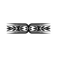 Symmetrical Black Leaf Border on White Background vector