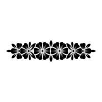 Elegant Black Floral Border on White, Element, Illustration vector