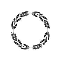 Minimalist Floral Wreath Element on Cream Background vector