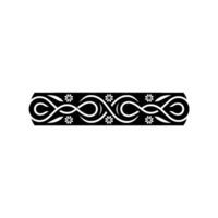 Decorative Black White Scroll Border Ornate Floral Pattern vector