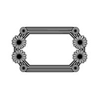 Floral Frame Illustration Black and White for Labels, Stickers, and Invitations vector