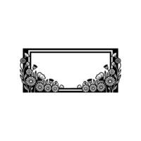 Floral Frame Silhouette with Blank Space, Botanical vector