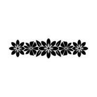 Black Floral Border on White Minimalist , Invitation Element vector