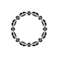 Elegant Black Floral Wreath on a White Background vector