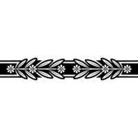 Elegant Floral Border in Black and White, Decorative Element, Leaf vector