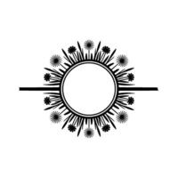 Elegant Floral Frame with Blank Circle Minimalist on White vector