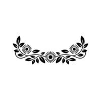 Elegant Floral Black and White Leafy Element vector