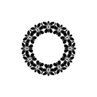 Elegant Floral Wreath - Minimalist Black and White vector
