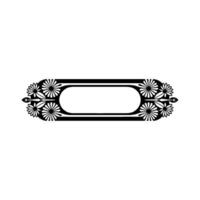 Floral Frame Silhouetted on White Minimalist Element vector
