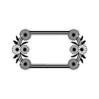 Floral Frame, Black and White, Vintage Element vector