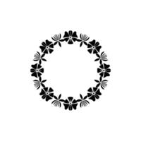 Black Floral Wreath on White Minimalist Element for Invitations vector