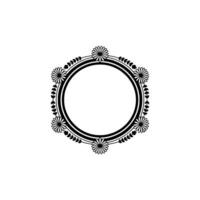 Elegant Floral Circle Frame in Minimalist Style vector