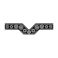 Abstract Geometric Ornamental Border Element, Black and White vector