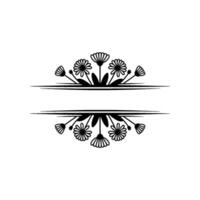 Floral Divider with Space for Text, Minimalist vector