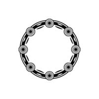 Geometric Circle Ornament, Black White, Minimalist vector