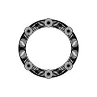 Art Deco Circular Frame Element in Black and White vector