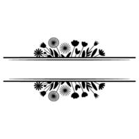 Floral Banner in Black and White for Text Space vector