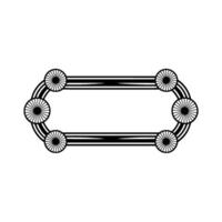 Elegant Deco Frame in Black and White, Isolated on Neutral Background vector