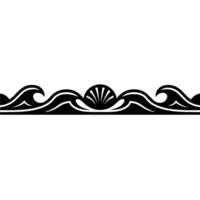 Decorative Wave and Shell Border, Black vector