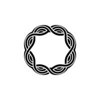 Black and White Celtic Knotwork Circle , Minimalist vector