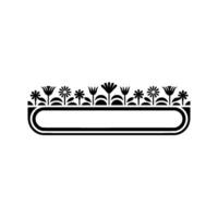 Elegant Floral Frame with Space for Text - Minimalist Black White vector