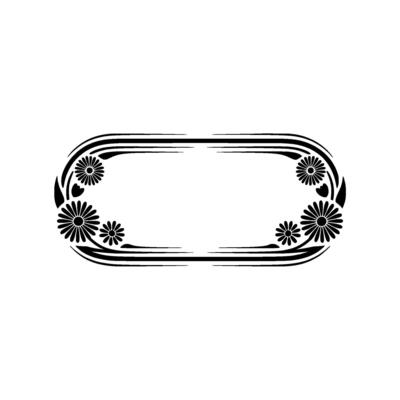 Elegant Black Floral Frame, Minimalist , Empty Space