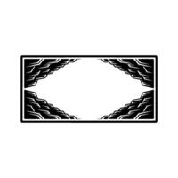 Geometric Frame, Black and White Border, Minimalist vector