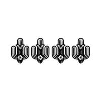 Minimalist Desert Cactus Pattern in Black, Geometric on Light Background vector