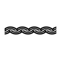 Geometric Woven Pattern Border in Black White, Minimalist vector