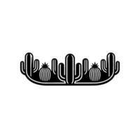 Cactus Border , Minimalist Black White, Desert Motif vector