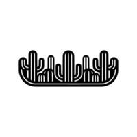 Minimalist Cactus Line Art Illustration - Desert vector