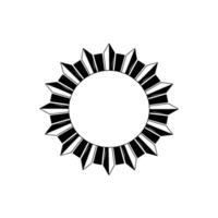 Geometric Sunburst , Black and White Minimalist Emblem vector