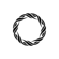 Abstract Braided Circle , Black on White, Minimalist vector